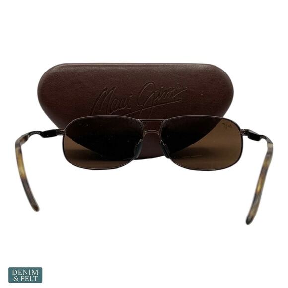 😎 Maui Jim Bayfront Aviator Sunglasses Gloss Brown HCL Bronze Polarized - Picture 9 of 12